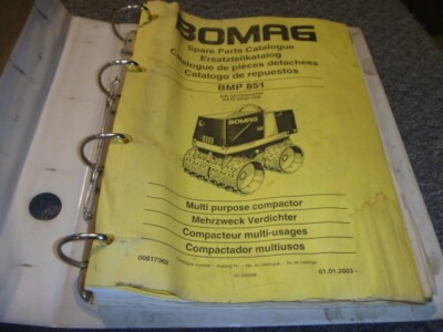 BOMAG BMP851 Multi Purpose Compactor Spare Parts Catalog Manual PN 00817362