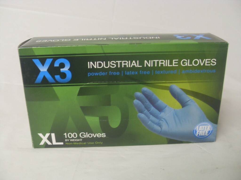 Powder Free Ammex X3 Cleaning Gloves Ammex X3 Industrial Black