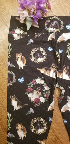 Shetland sheepdog Sheltie ladies leggings design 3 sizes by mydogsocks New - Picture 4 of 5