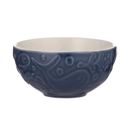 Set 4 Soup Bowl Pinch Prep Ceramic Stoneware Nautical Embossed Breakfast Food - Picture 4 of 5