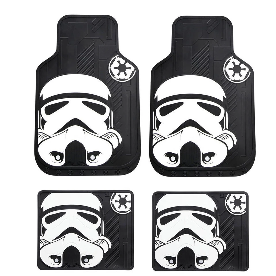 New 7pcs Star Wars Stormtrooper Car Truck Floor Mats Steering Wheel Cover Set Foto 2 de 4