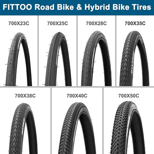 2x Fittoo Bike Bicycle Tire Tyre Replacement 700X23c/25c/28c/32c/35c/38c/40c/50c - Picture 50 of 70