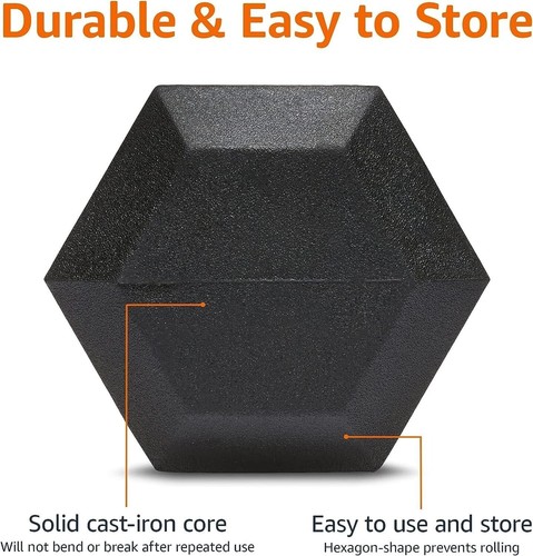 15 lb Rubber Encased Hand Weight - Hex Dumbbell for Strength and Safety - Picture 5 of 9