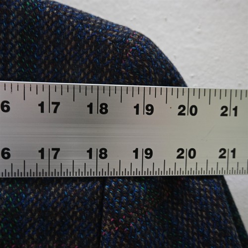 Vtg 41R 42R Blue Blanketweave Tweed Mens Blazer Suit Jacket Sport Coat - Picture 10 of 12