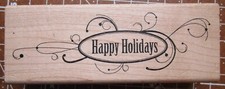 Happy Holidays Rubber Stamp by Inkadinkado NOS