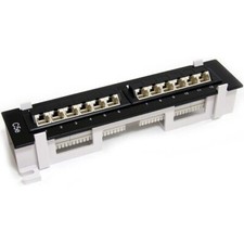 StarTech 1U 12 Port Wall Mount Cat6 110 Patch Panel - 45 Degree