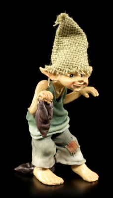 Pixie Kobold Figur barfuß - Pssssst! - Troll Zwerg Gnom Deko Fantasy