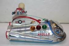 Vintage 1960's Modern Toys Japan USA NASA Apollo Space Ship Tin Toy