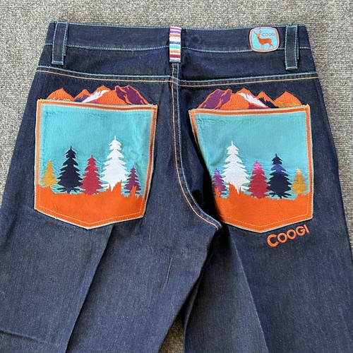 Coogi Jeans Herren 34 x 34 Dark Wash Denim Vintage Y2K Baggy Mountain Deer bestickt - Bild 12 von 16