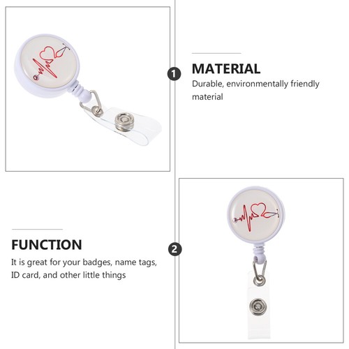 Set of 4 Nurse Badge Retractable Id Holder Card Holders with Clip Work - Picture 10 of 12