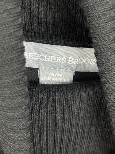 Beechers Brook Sweater Size M Black Long Sleeve Turtleneck Argyle Rayon Polyest - Picture 5 of 9