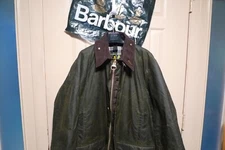 BARBOUR- A200 BORDER WAX COTTON JACKET - SAGE - MADE @ UK - EXCELLENT - 48