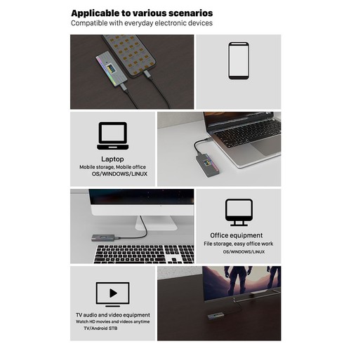 M.2 NVMe / SATA SSD Enclosure, USB 3.2 Gen 2 10Gbps, External M2 Adapter1498 - Afbeelding 8 van 10