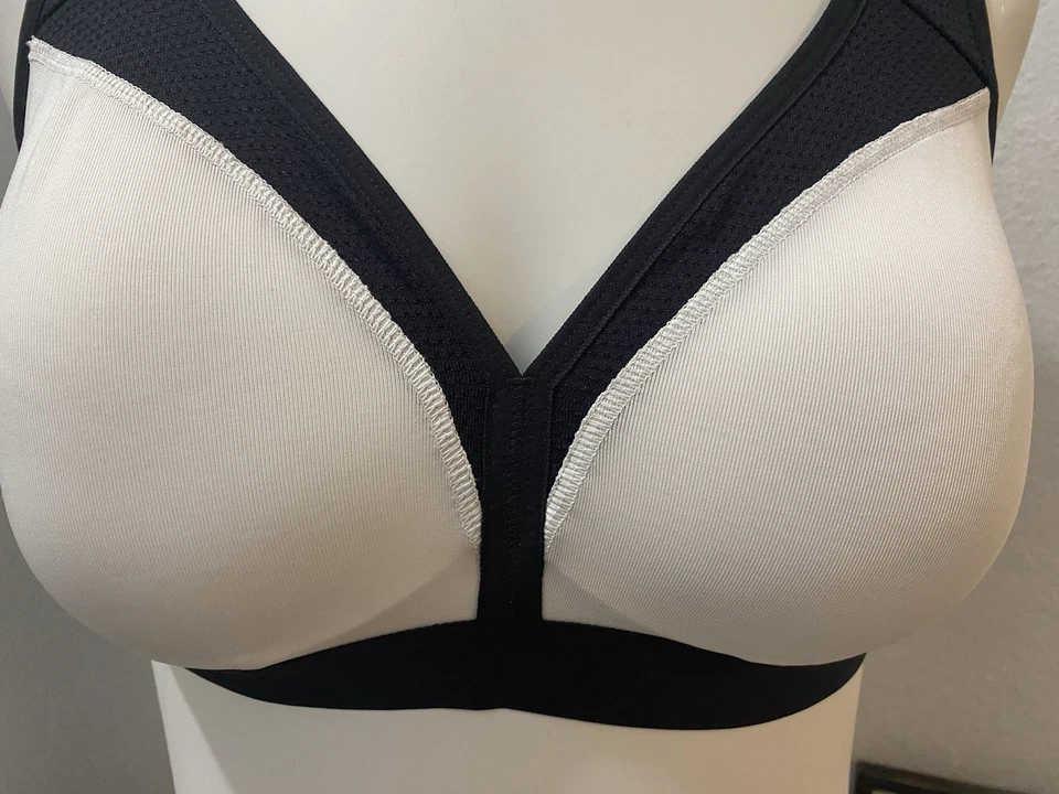 Champion White & Black Racerback athlertic Sports Bra Medium - Image 4 of 4