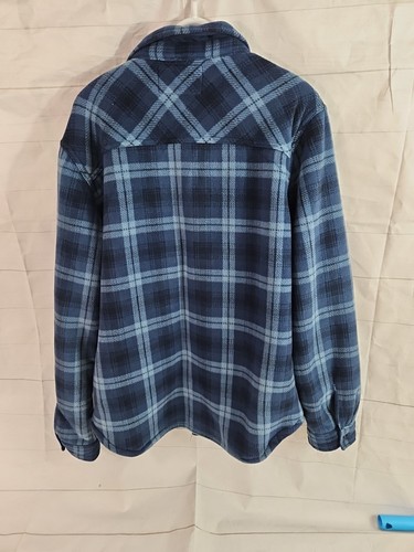 Chaqueta camisa vintage resistente a la intemperie para hombre talla L, carcasa de franela, forro polar, azul - Imagen 19 de 23