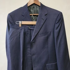 DANIEL CREMIEUX COLLECTION Striped Loro Piana Wool Suit in Everyday Navy 42R