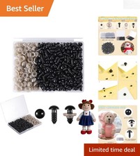 400pcs 9mm Black Safety Eyes with Washers for Safe  Charming Amigurumi Crafts
