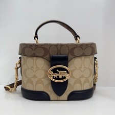 Coach Georgie 20 Women's Monogram Canvas Crossbody Handbag Khaki