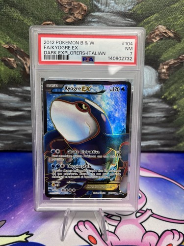 2012 POKEMON B & W FA/KYOGRE EX DARK EXPLORERS-ITALIAN #104 PSA NM 7