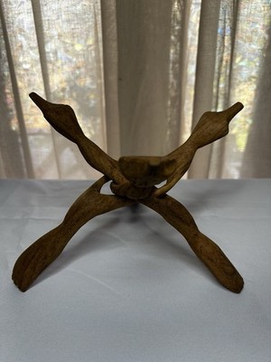 Vintage MCM Wood Plant Stand Interlocking Plant Stand Holder Mid Century Modern