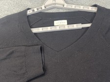 Lucky Brand Sweater Mens Extra Large Black V Neck Pullover Cotton Blend Raglan