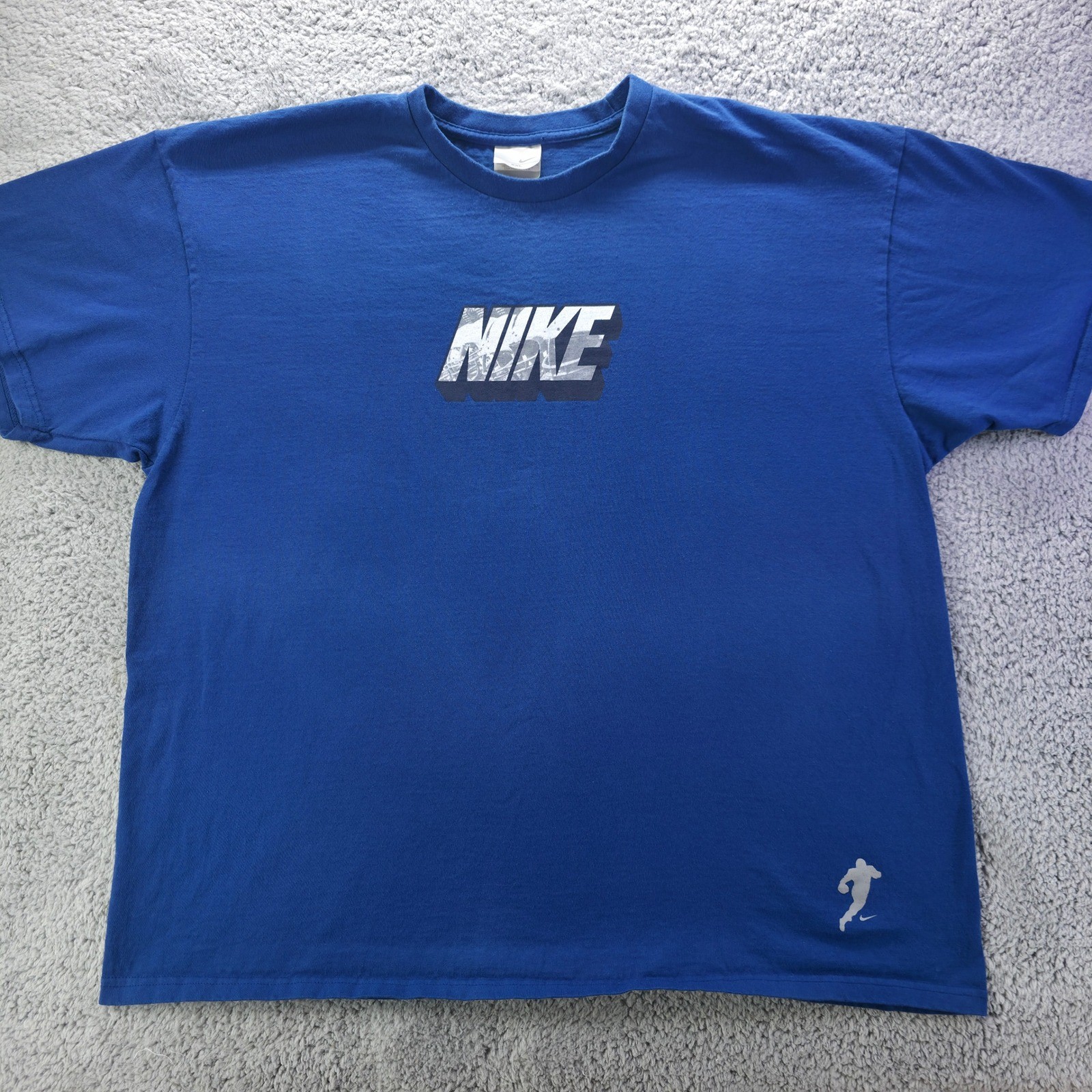 Vintage Nike Mens XXL Blue Graphic T-Shirt Football Logoman Short Sleeve Cotton view 2