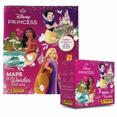 Disney Princess Maps Of Wonder Panini Sticker Collection - Album +