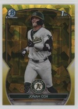 2023 Bowman Chrome Draft Sapphire Edition Yellow 75/75 Jonah Cox #BDC-135 1a39