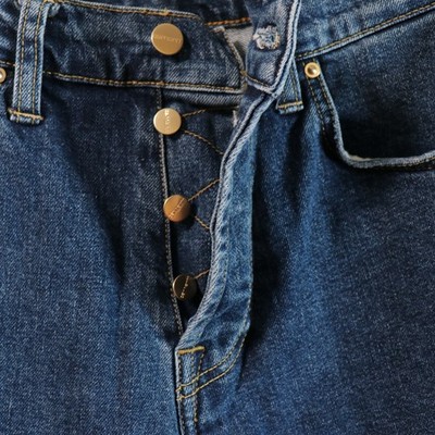 Carhartt WIP Klondike Pant Jeans 30x32 Blue Stone Washed Button Fly Denim