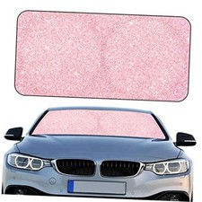 Windshield Sun Shade Foldable Car Front Window Covers for Car Pink Sequins