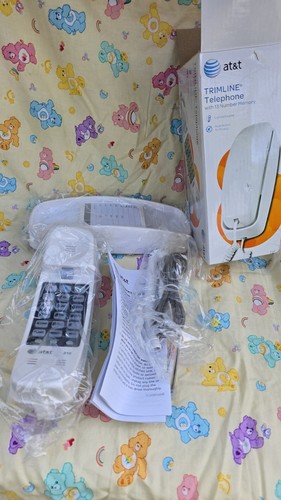 AT&T 210 White Wall/Desk Telephone TouchTone Trimline 10 Number Memory - Zdjęcie 4 z 7
