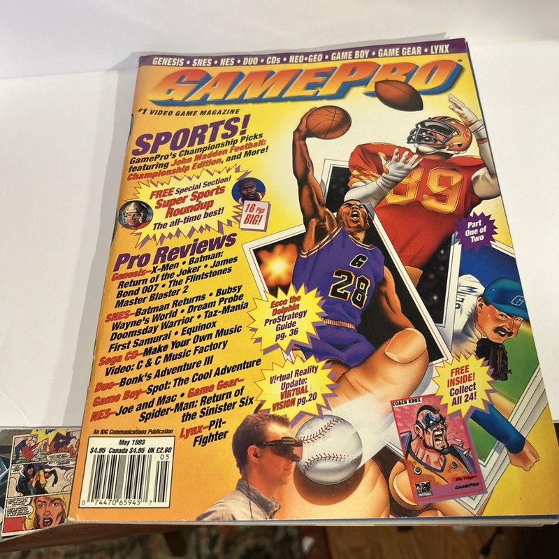 GamePro Magazine May 1993 Sports Issue with mutant league football cards