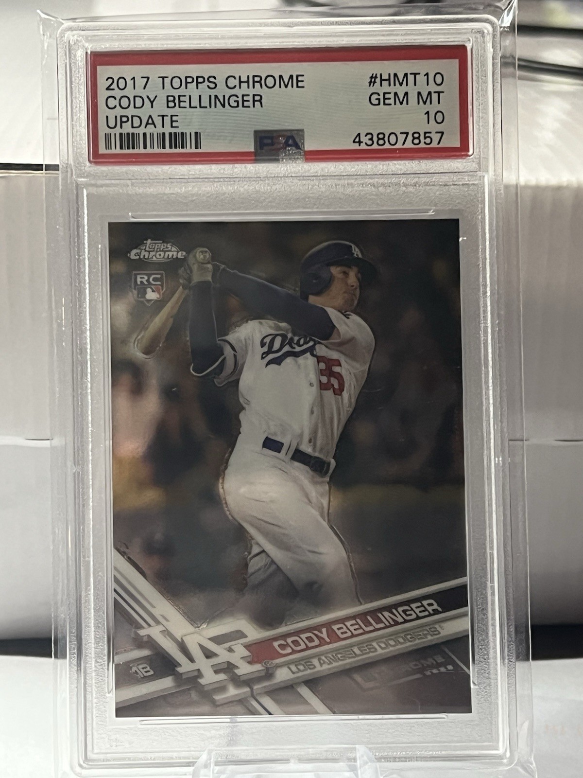 2017 Topps Chrome Update Cody Bellinger RC Rookie #HMT10 Dodgers PSA 10