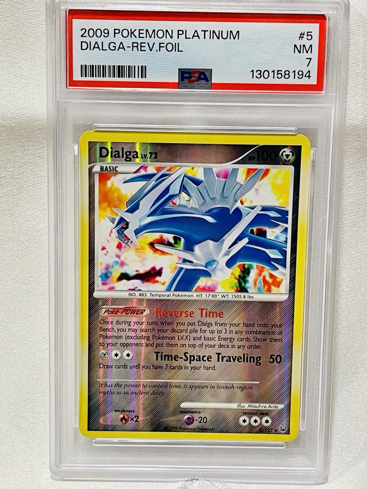 2009 Pokémon Platinum Dialga Reverse Foil 5/127 Nintendo PSA Graded 7