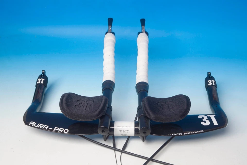 MANUBRIO AURA - PRO 3T CRONO TT NUOVO COMPLETO SHIMANO 10 SPEED MISURE IN FOTO - Immagine 2 di 4