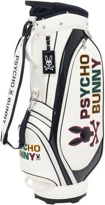 Psycho Bunny ゴルフバッグ イエロー/ホワイト PSYCHO BUNNY Golf Men's Caddy Bag LOGOART 9 x 46 inch 3.8kg White