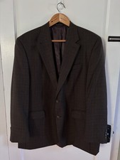Vintage Polo Ralph Lauren 100 Wool Blazer Suit Jacket Men's 46L 2 Button Brown