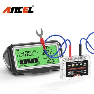 12V Car Battery Capacity Tester Monitor LED Display Battery Health Analyzer