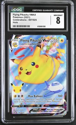 Pokémon GRADED Flying Pikachu VMAX 007/025 Celebrations 8 CGC ENGLISH