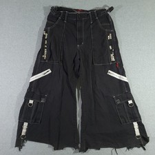 Vintage Y2K Tripp NYC Wide Leg Black Bondage Pants Size Large Goth Punk Mallcore