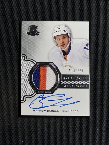 Mathew Barzal 2016-17 THE CUP ROOKIE AUTO PATCH MULTI COLOR ON CARD 174/249