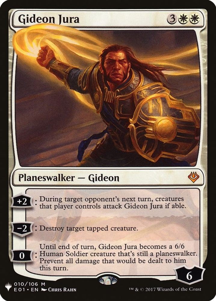 2026 Magic: The Gathering: LIST - Gideon Jura (#010/106, Mythic, Lightly Played)