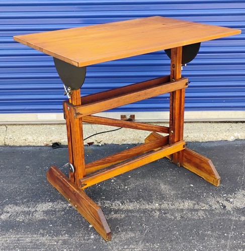 antique 1940's H.E. SMITH & CO. Drafting Table 36 X 24" very clean SOLID OAK ex - Picture 2 of 14