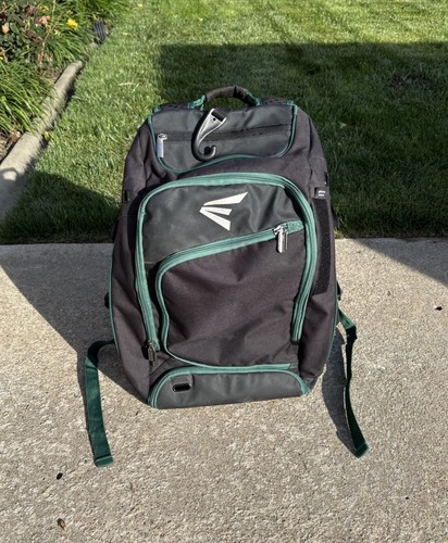 Easton Baseball Softball Backpack Equipment Bag Dual Bat Holder Green Black