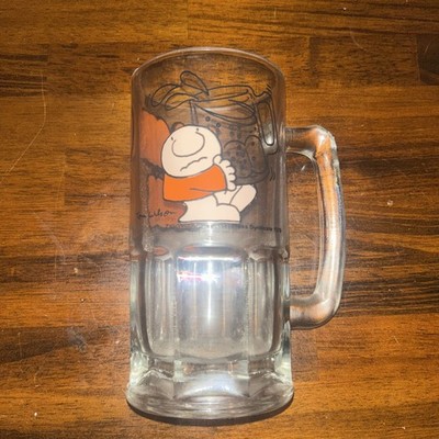 Vintage 1979 ZIGGY MACHO MUG HUGE 32 OZ GLASS BEER STEIN Frosty Mug Tom Wilson