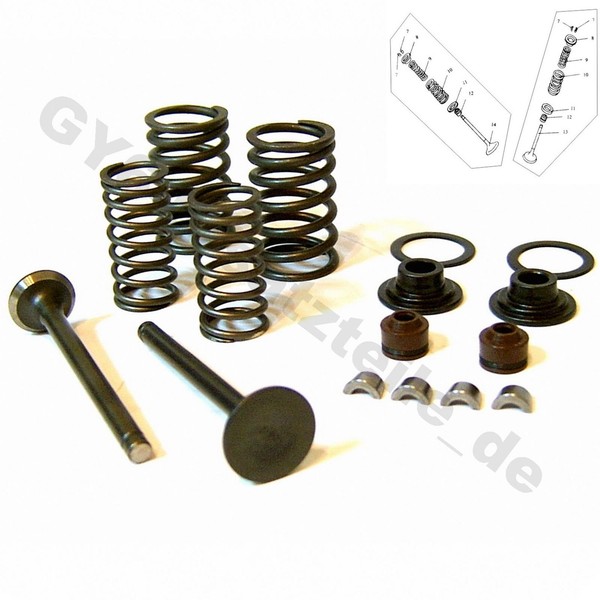 Ventil Set Inkl. Anbauteile * 152QMI Baotian Rex Benzhou Jmstar Daelim Kreidler-image