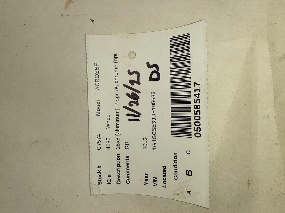 Used Wheel fits: 2013 Buick Lacrosse 18x8 7 spoke chrome opt Q52 Grade B - Image 3 of 4