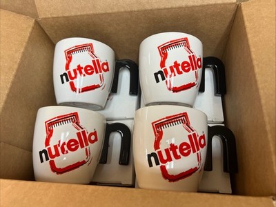 Original Authentic Nutella N Handle Mug Set Of 4 Brand New In Boxes! Italy 