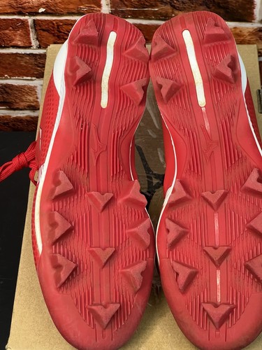 Botines de béisbol Mizuno Wave Lightrevo rojos/blancos para hombre 6,5 usados una vez - Imagen 6 de 16