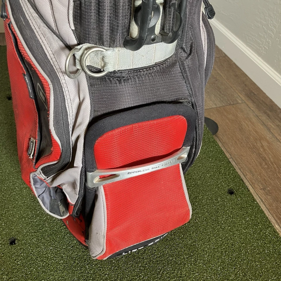 Bolsa de carrito de golf Ogio Grom roja negra gris - madera superior de 8 vías - leer - sin correa Foto 3 de 4